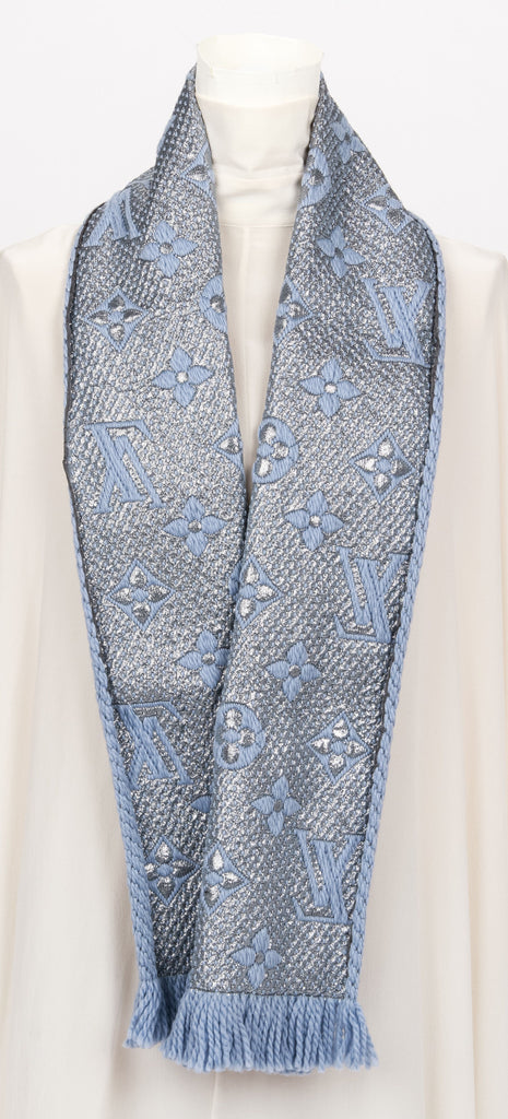 New Vuitton Blue  Shine Logomania Scarf