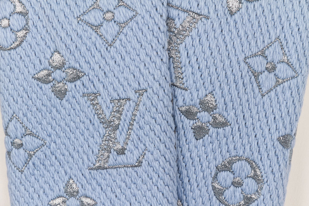 New Vuitton Blue  Shine Logomania Scarf