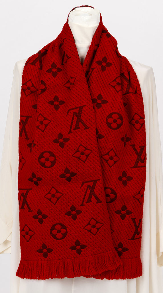 New Vuitton Logomania Burgundy Scarf