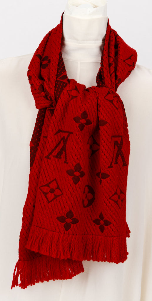 New Vuitton Logomania Burgundy Scarf