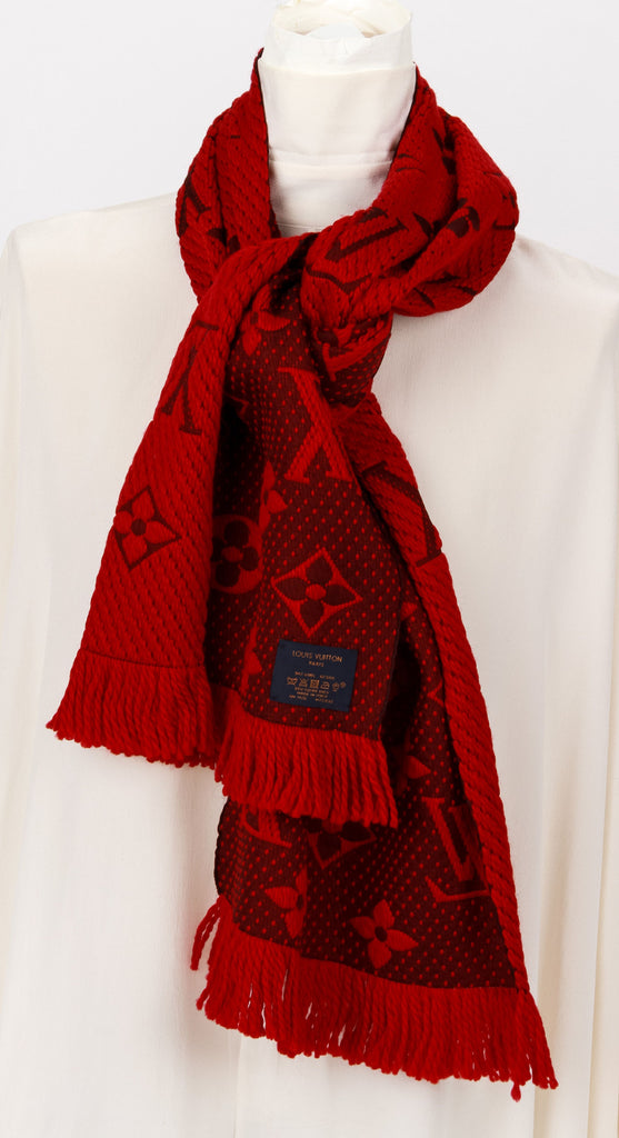 New Vuitton Logomania Burgundy Scarf