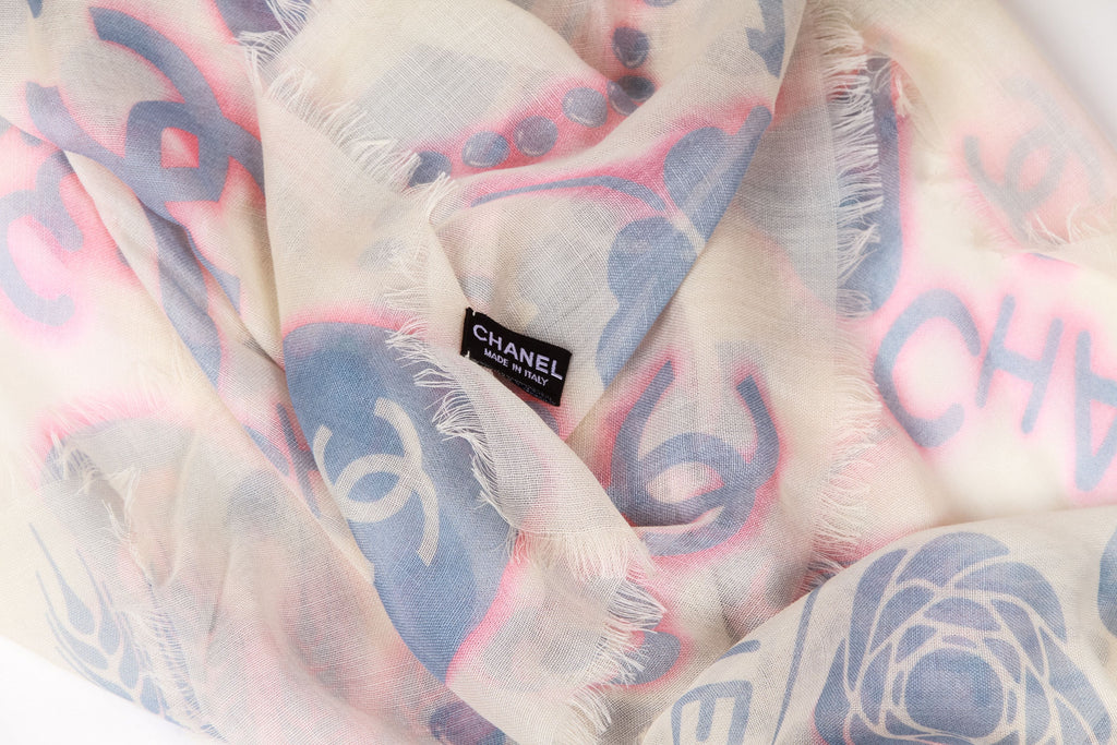Chanel New Icons Shawl White Celeste