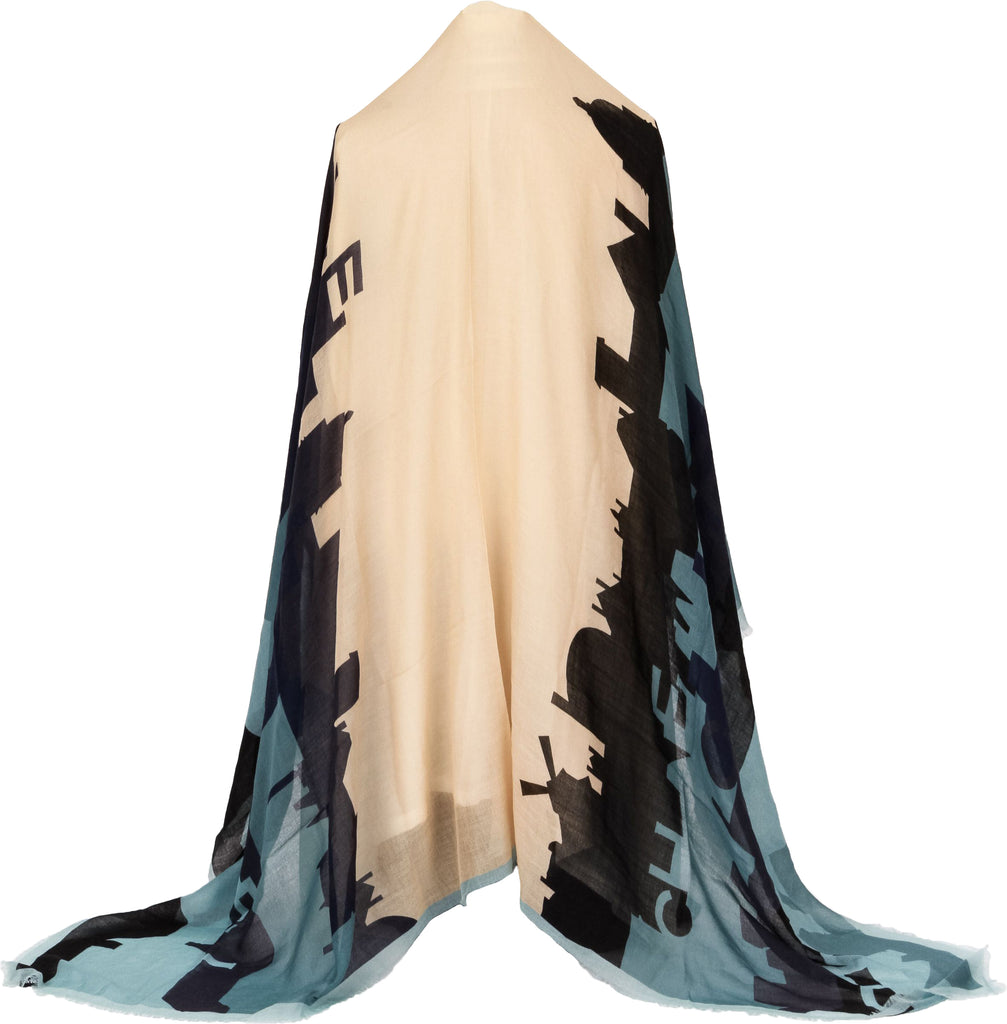 Chanel brand new Paris skyline cashmere