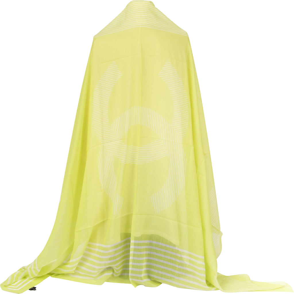 Chanel new chartreuse white stripe shawl