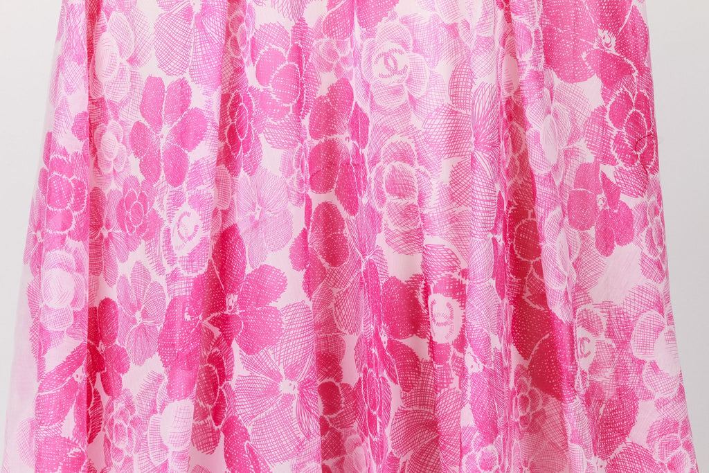 Chanel new XL fuchsia cotton silk shawl