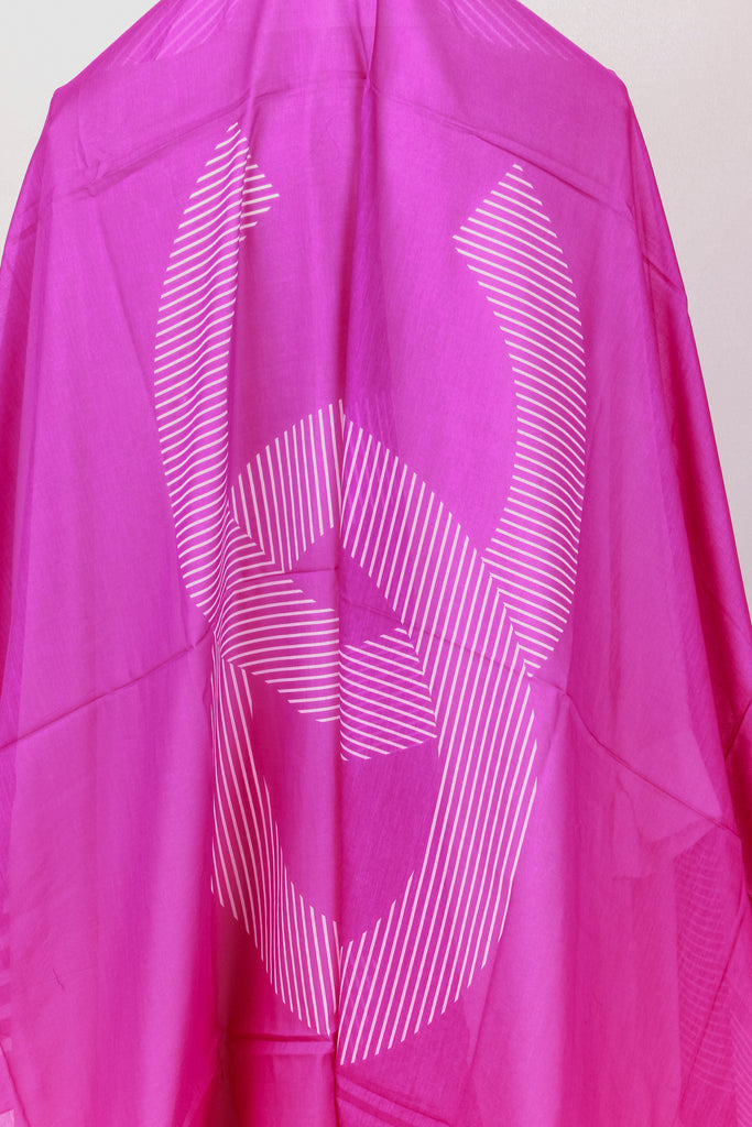 Chanel new fuchsia white stripe shawl