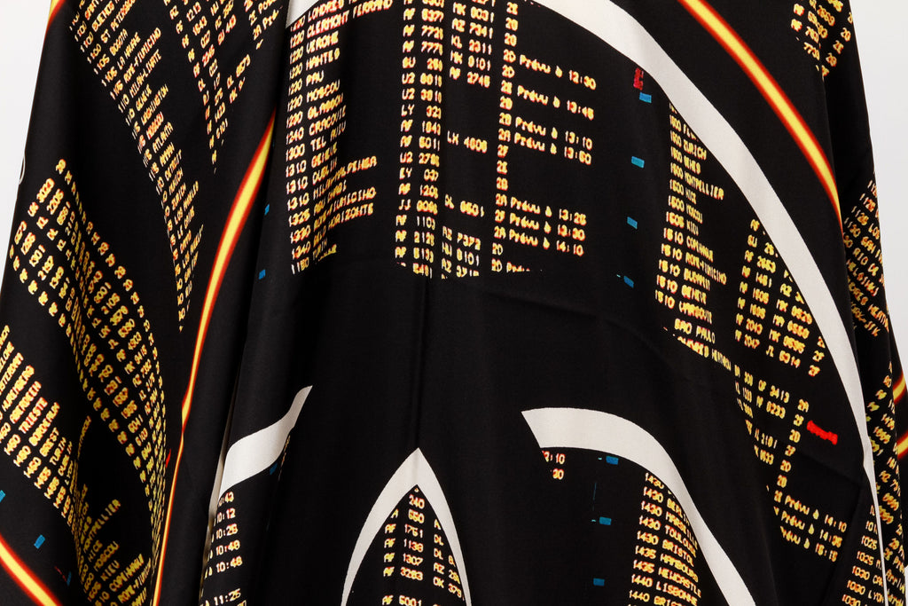 Chanel new black gold logo XL silk scarf