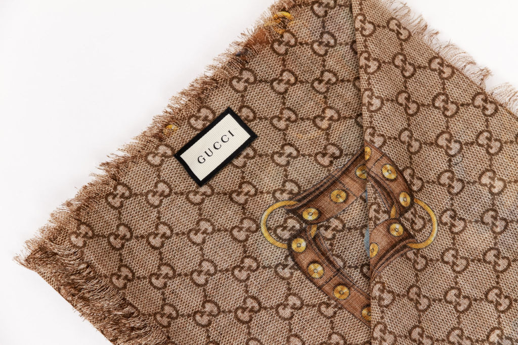 Gucci new monogram blue flower shawl