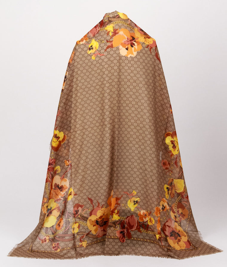 Gucci brand new shawl monogram yellow