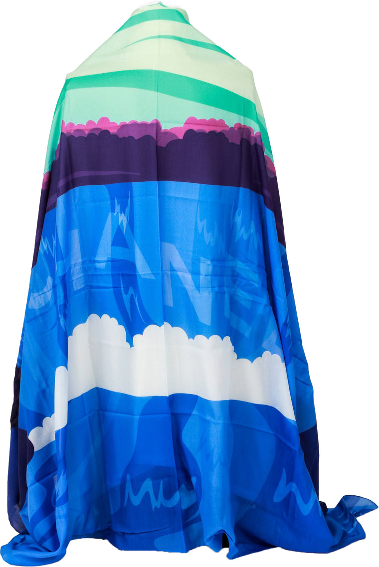 Chanel Blue Clouds Sarong With Pouch