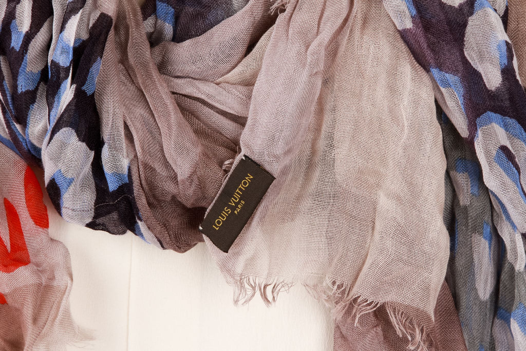 vuitton Sprouse logo cheetah print shwal