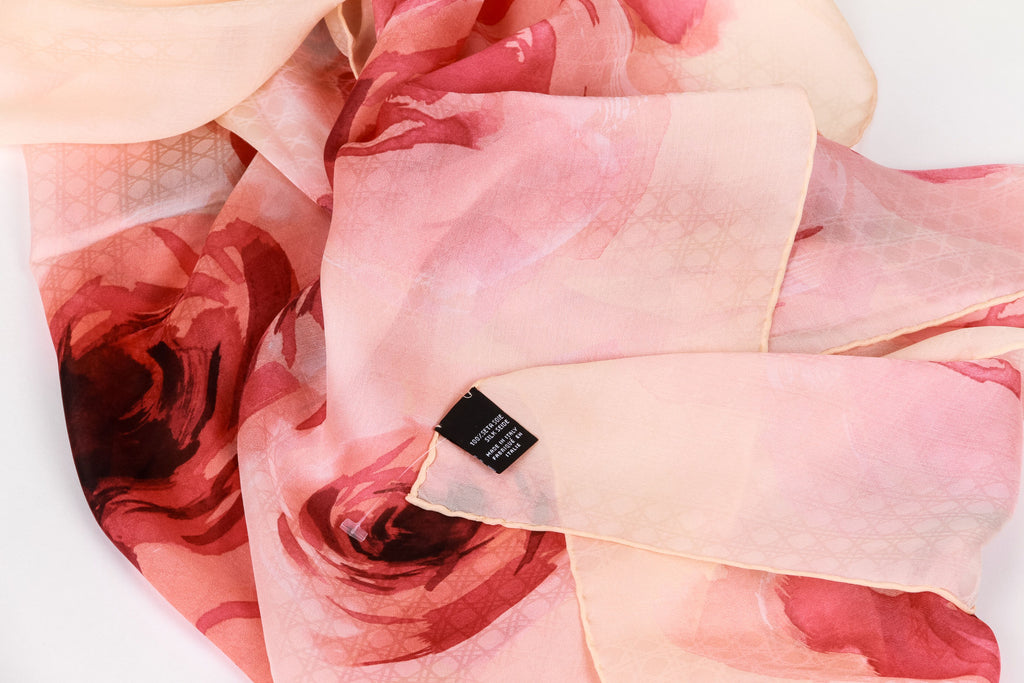 Dior brand new peach quilted stole silk