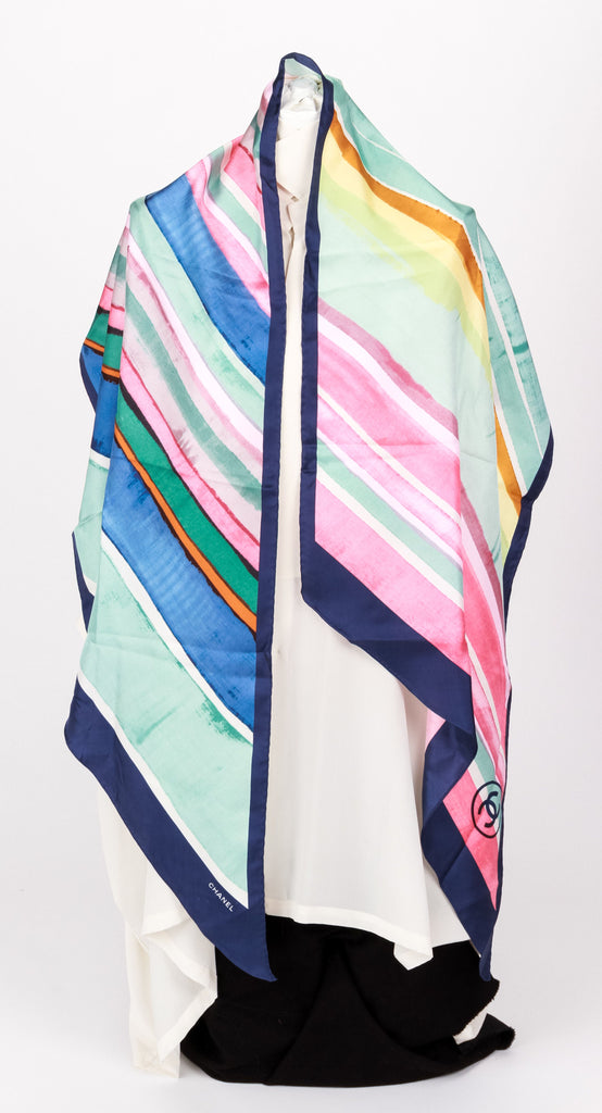 Chanel Coco Cuba Striped Silk Stole