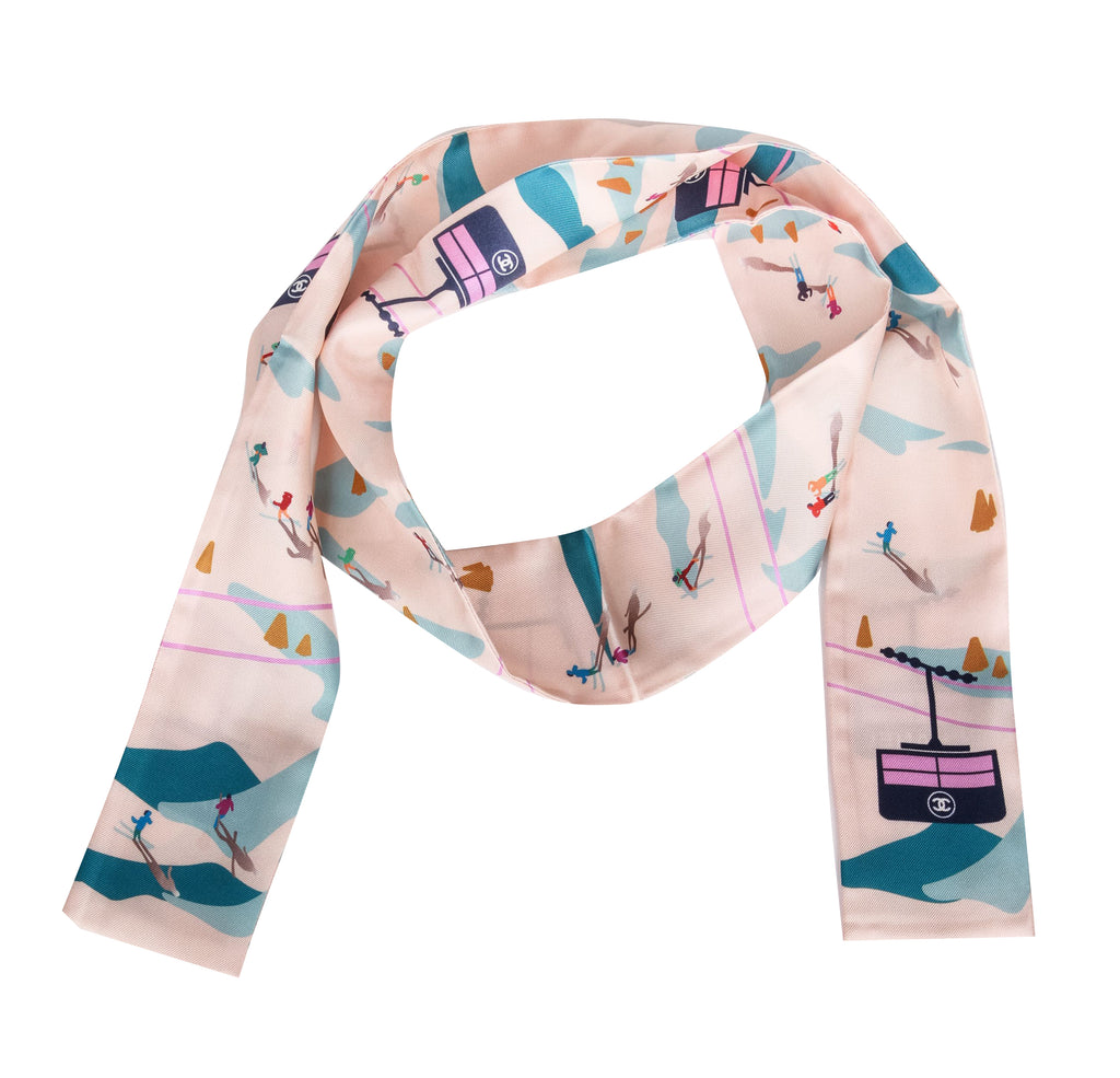 Chanel new coco sky pink/celeste scarf