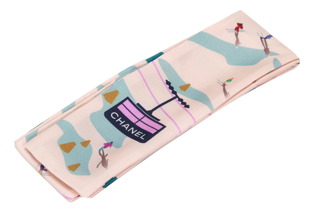 Chanel new coco sky pink/celeste scarf