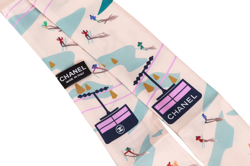 Chanel new coco sky pink/celeste scarf