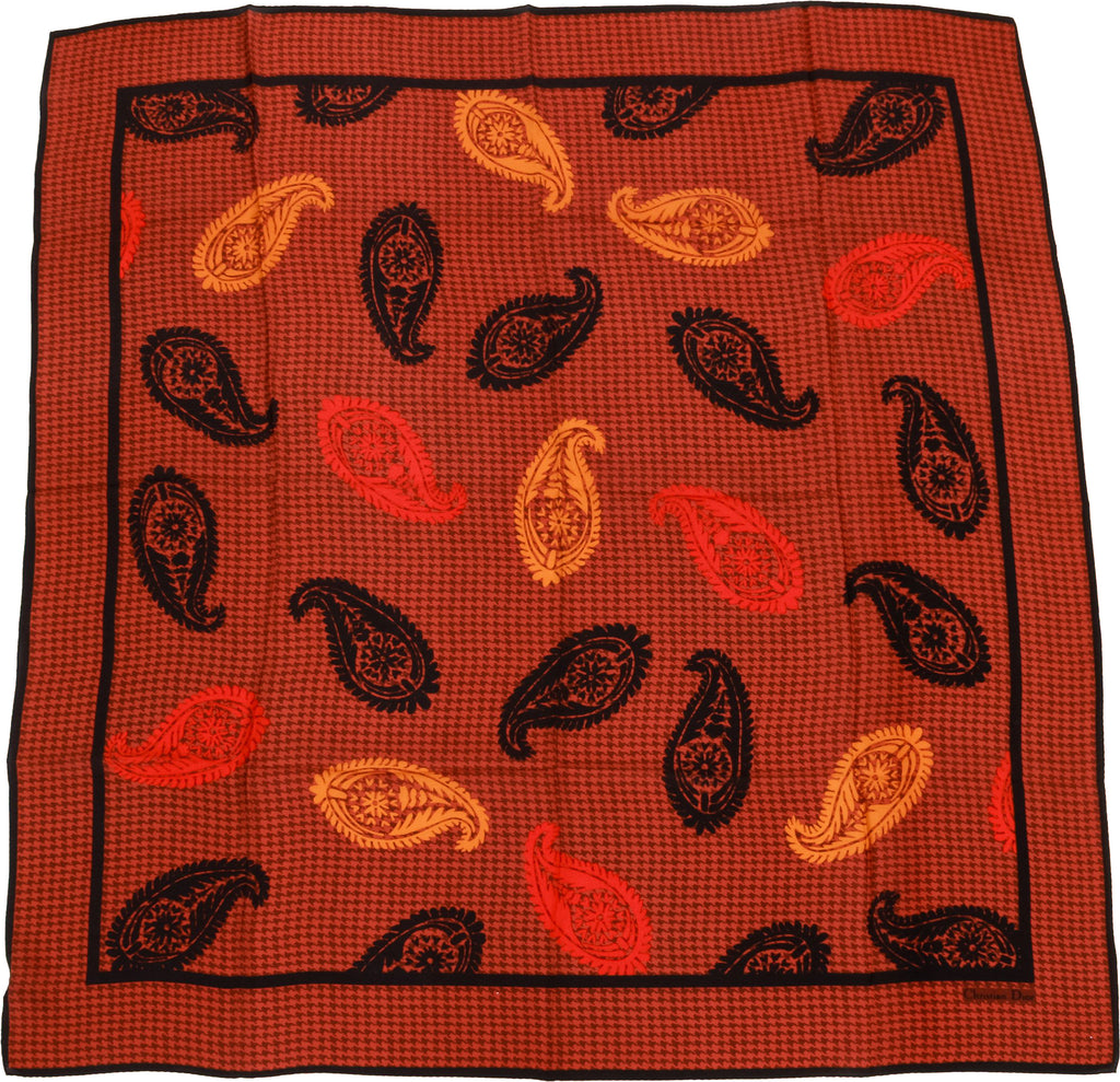 Dior Paisley Brown Black Silk Scarf