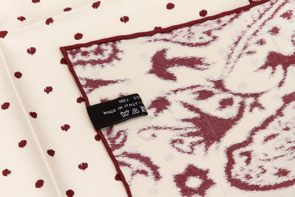 Dior new tribe burgundy/cream silk scarf