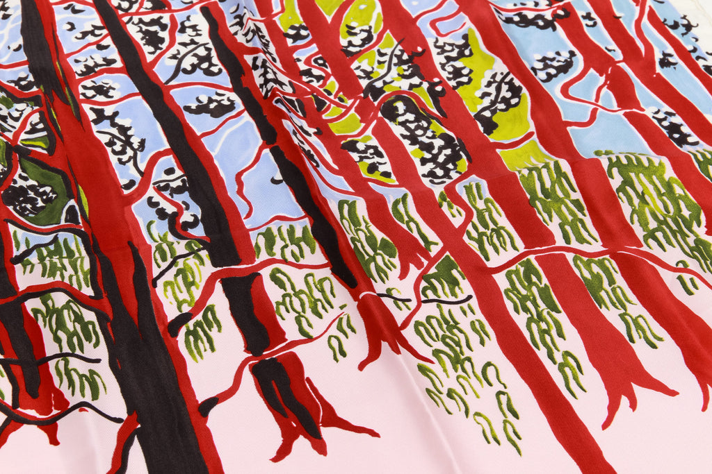 Dior new forest design pink/red scarf
