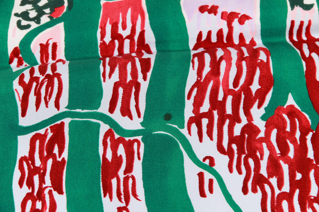 Dior new forest design scarf green red