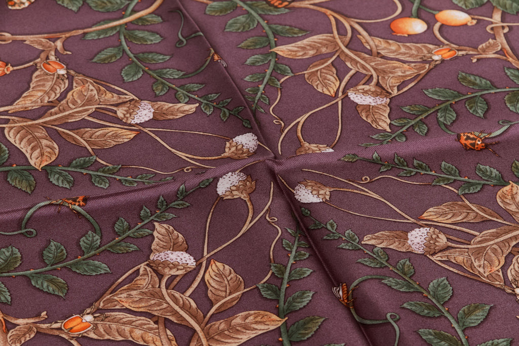 Gucci brand new silk scarf purple flower