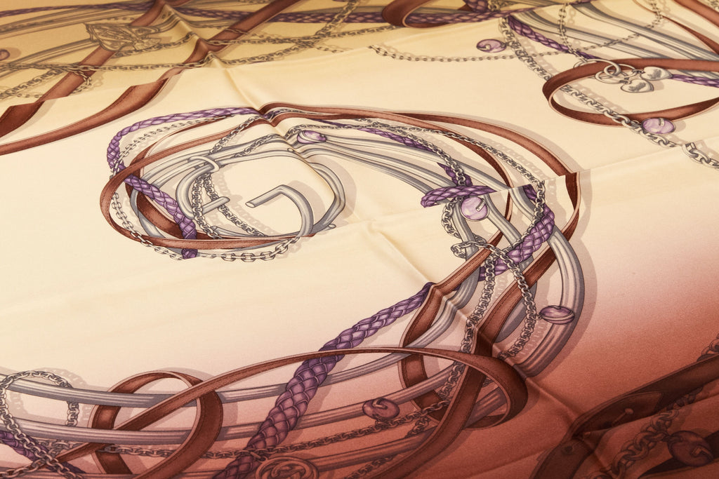 Gucci brand new golden brown silk scarf