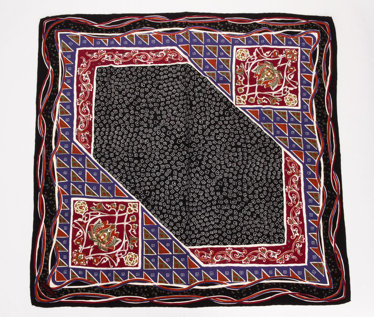 Missoni Multi Pattern Black Silk Scarf