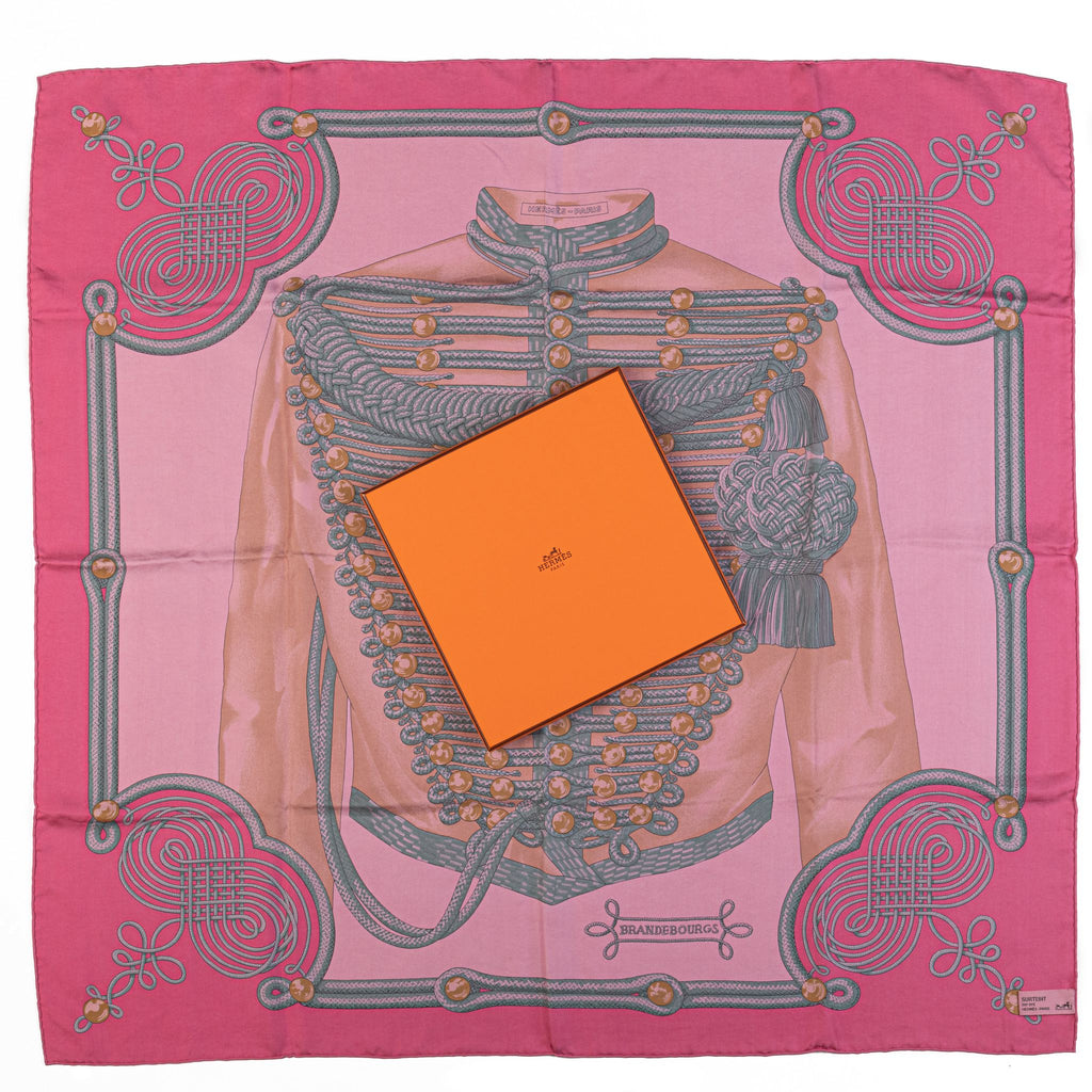 Hermès Brandebourgs Wasked Silk Scarf