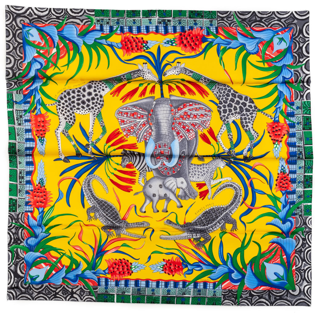 Hermes La Marche Du Zambeze Silk Scarf
