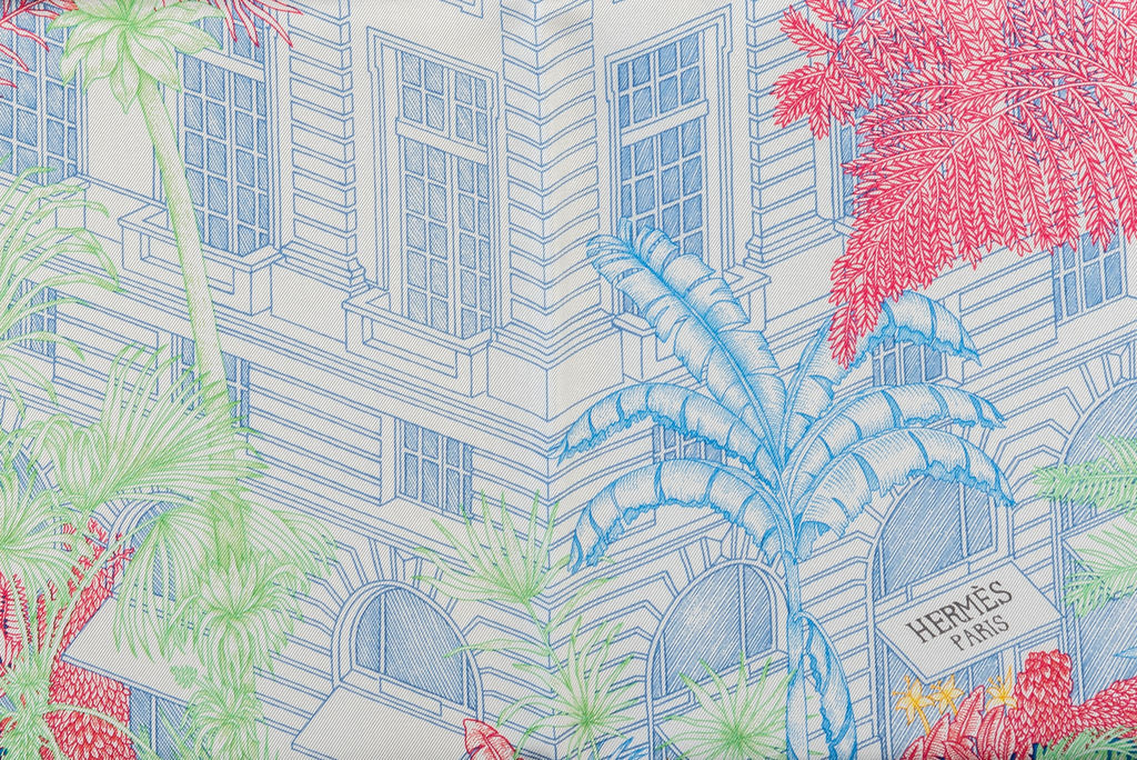 Hermès Tropical Garden Pastel Silk Scarf