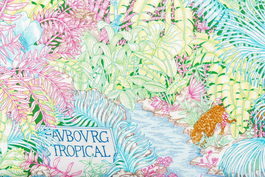 Hermès Tropical Garden Pastel Silk Scarf