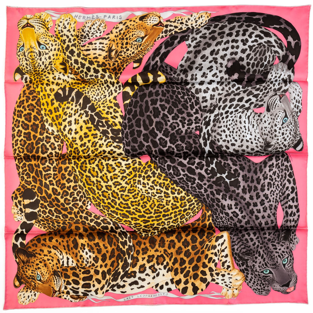 Hermès  New Lazy Leopardess Silk Scarf
