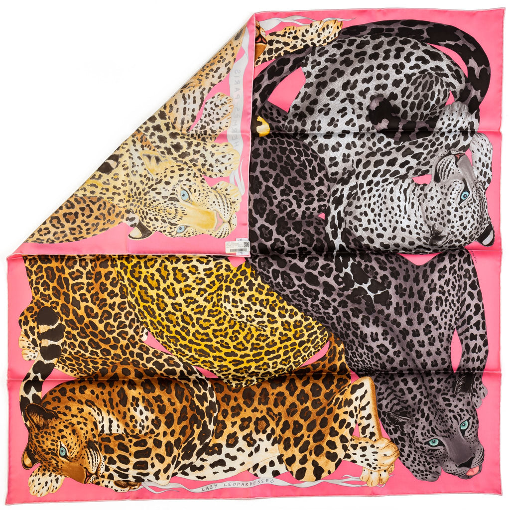 Hermès  New Lazy Leopardess Silk Scarf
