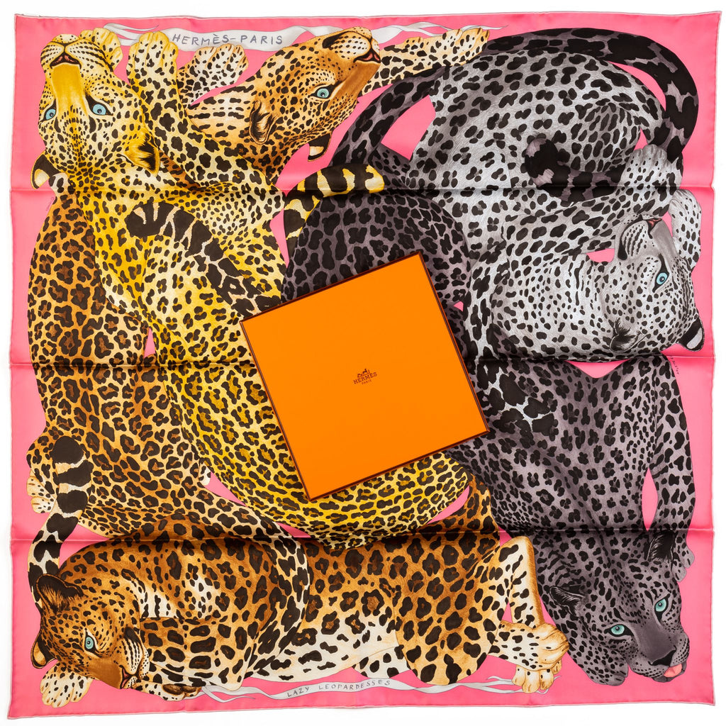 Hermès  New Lazy Leopardess Silk Scarf