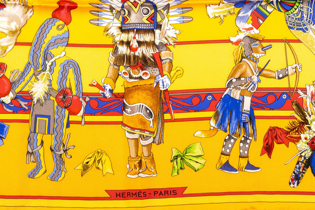 Hermès Yellow Kachinas Scarf Oliver