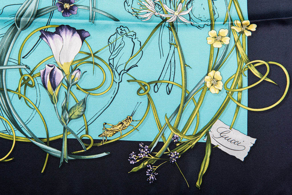 Gucci brand new silk floral scarf