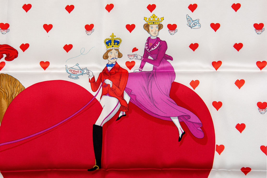 Hermes New White Tea Time Silk Scarf