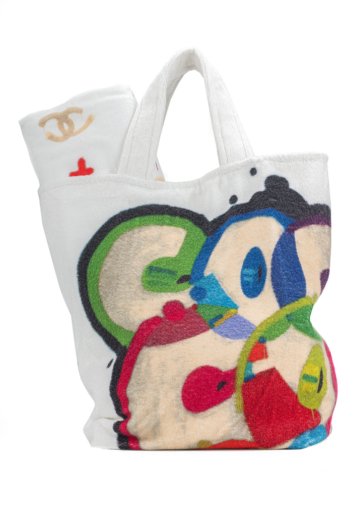 Chanel New White Graffiti Beach Set