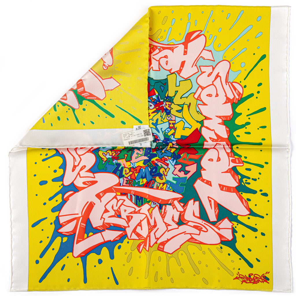 Hermès  BN Yellow Graffiti Silk Gavroche