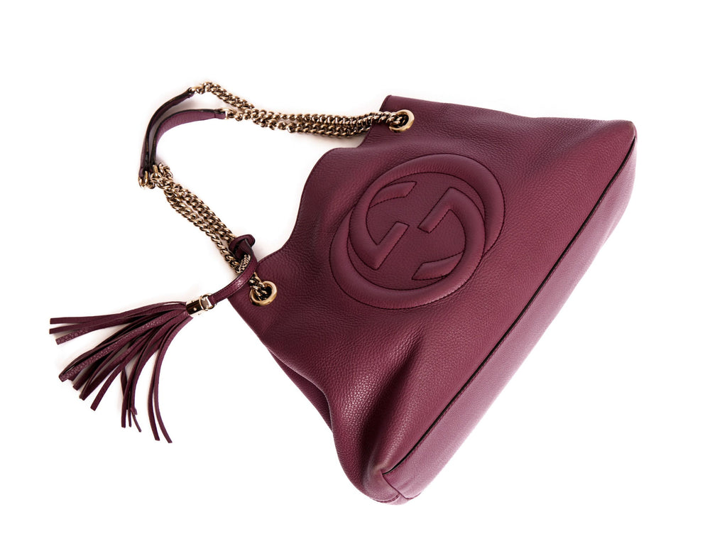 Gucci Purple Pebbled leather GG Bag