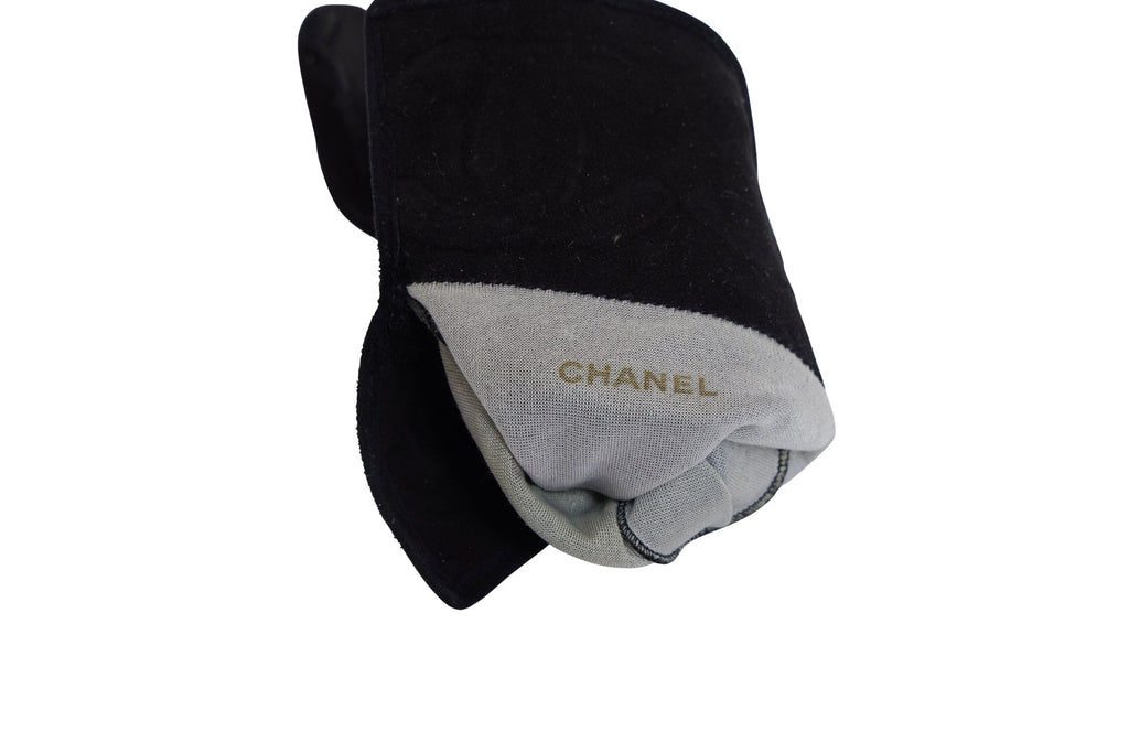 Chanel Black Suede Gloves