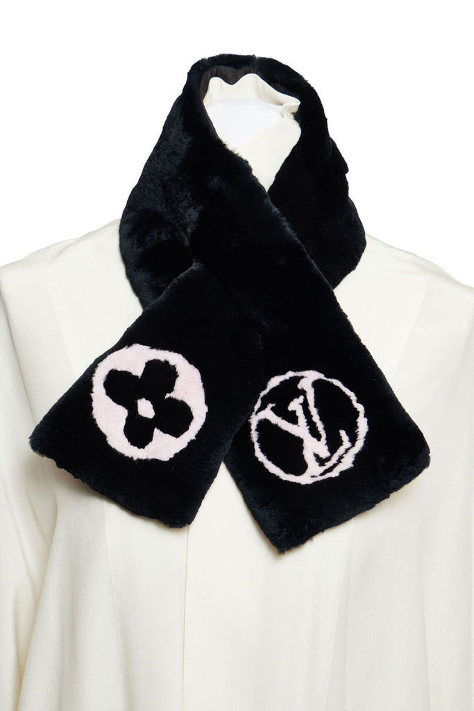 Vuitton Black Rabbit Logo Scarf