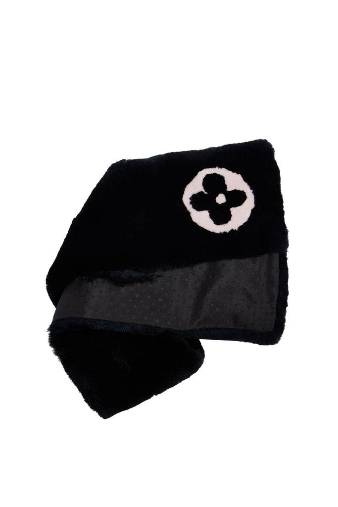 Vuitton Black Rabbit Logo Scarf
