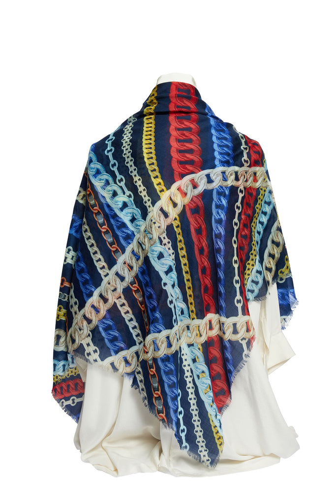 Chanel Multicolor Chains Cashmere Scarf