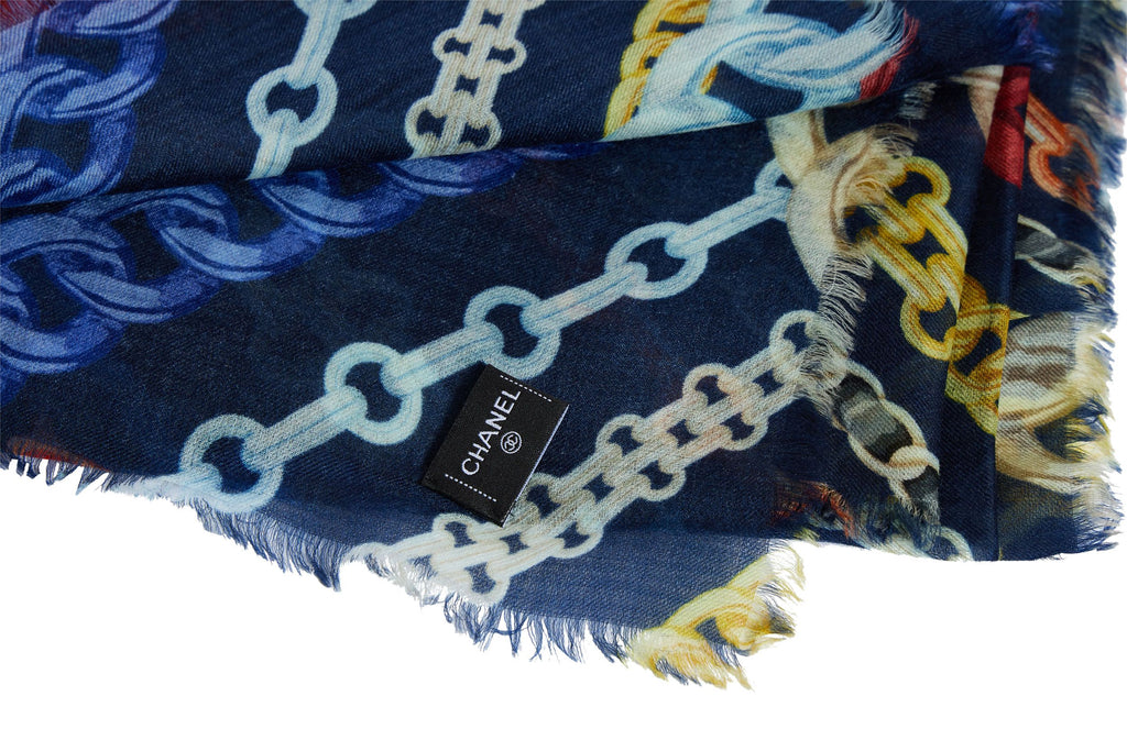 Chanel Multicolor Chains Cashmere Scarf