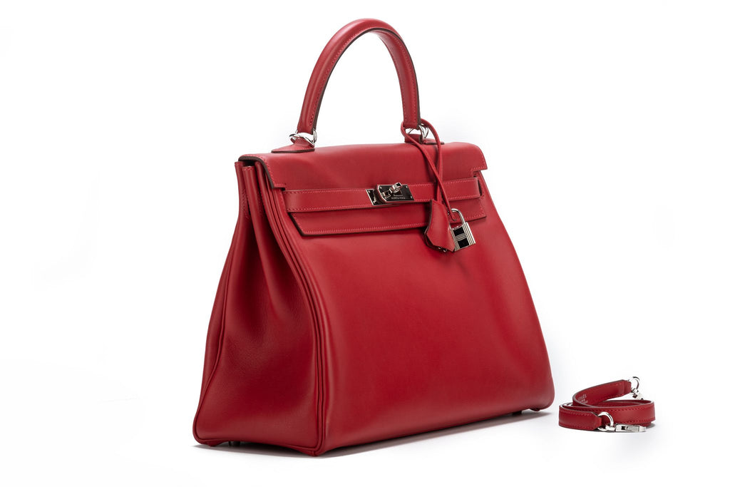 Hermes Kelly 35 Rouge Casaque Swift