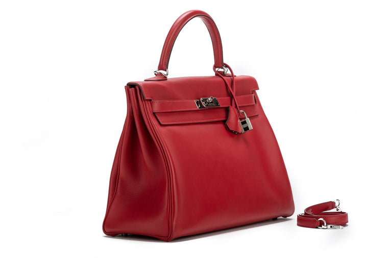 Hermes Kelly 35 Rouge Casaque Swift