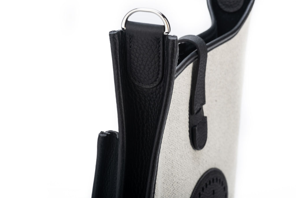 Hermès BNIB Black & Toile Evelyne PM