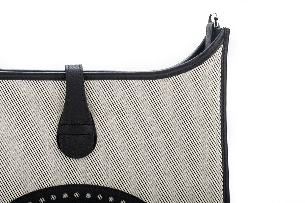 Hermès BNIB Black & Toile Evelyne PM