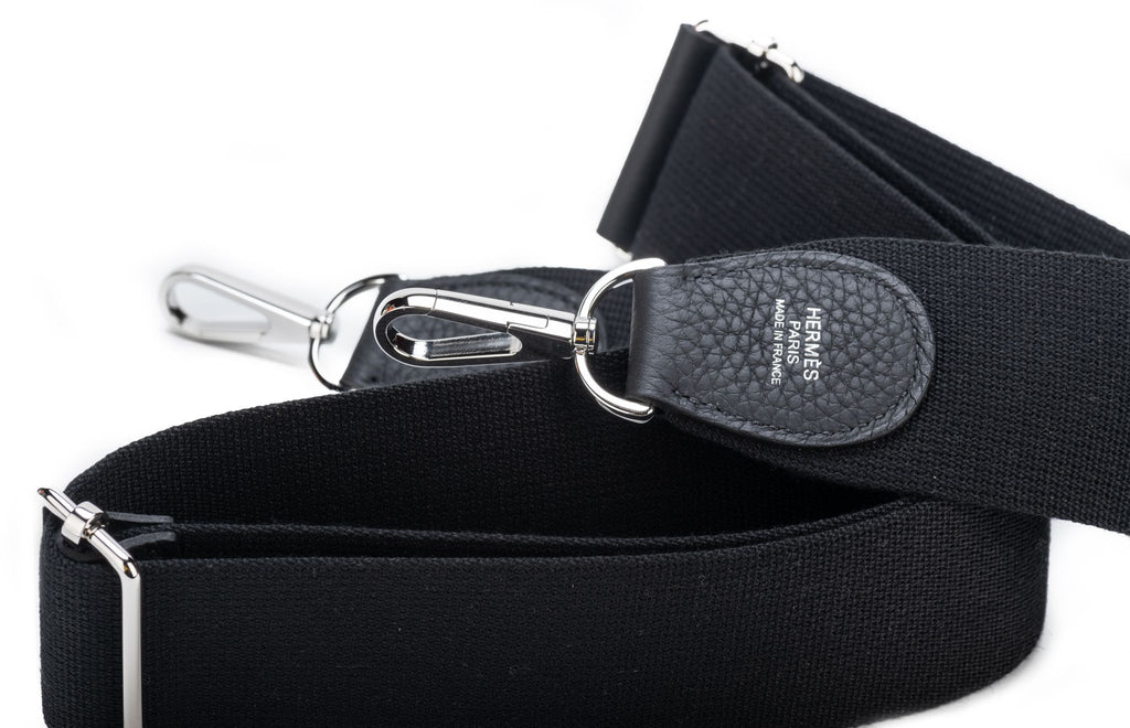 Hermès BNIB Black & Toile Evelyne PM